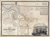 1835 Map of Cleveland Ohio and Environs