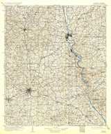 1909 Topo Map of Opelika Alabama Auburn
