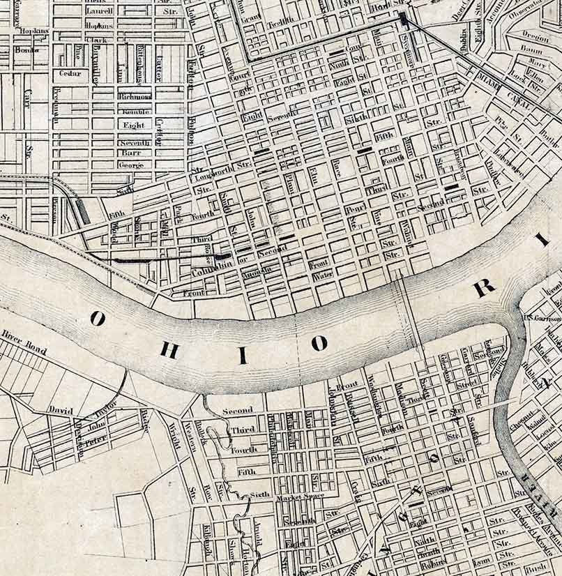 1865 Map of Cincinnati Ohio