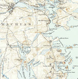 1918 Topo Map of Machias Maine