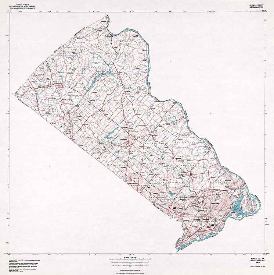 1981 Map of Bucks County Pennsylvania