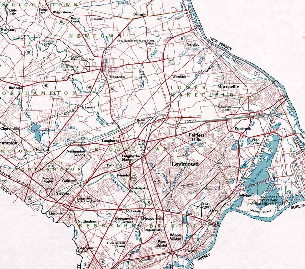 1981 Map of Bucks County Pennsylvania