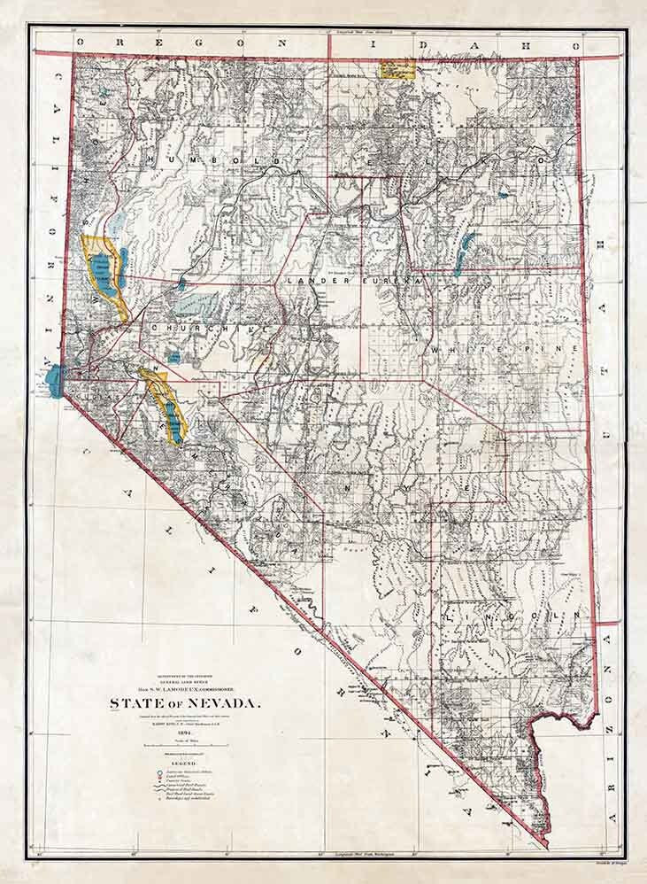 1894 Map of the State of Nebraska