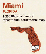 1988 Topo Map of Miami Florida Quadrangle & Everglades National Park