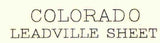 1889 Topo Map of Leadville Colorado