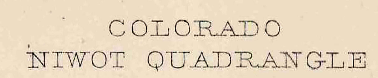 1904 Topo Map of Niwot Colorado Longmont