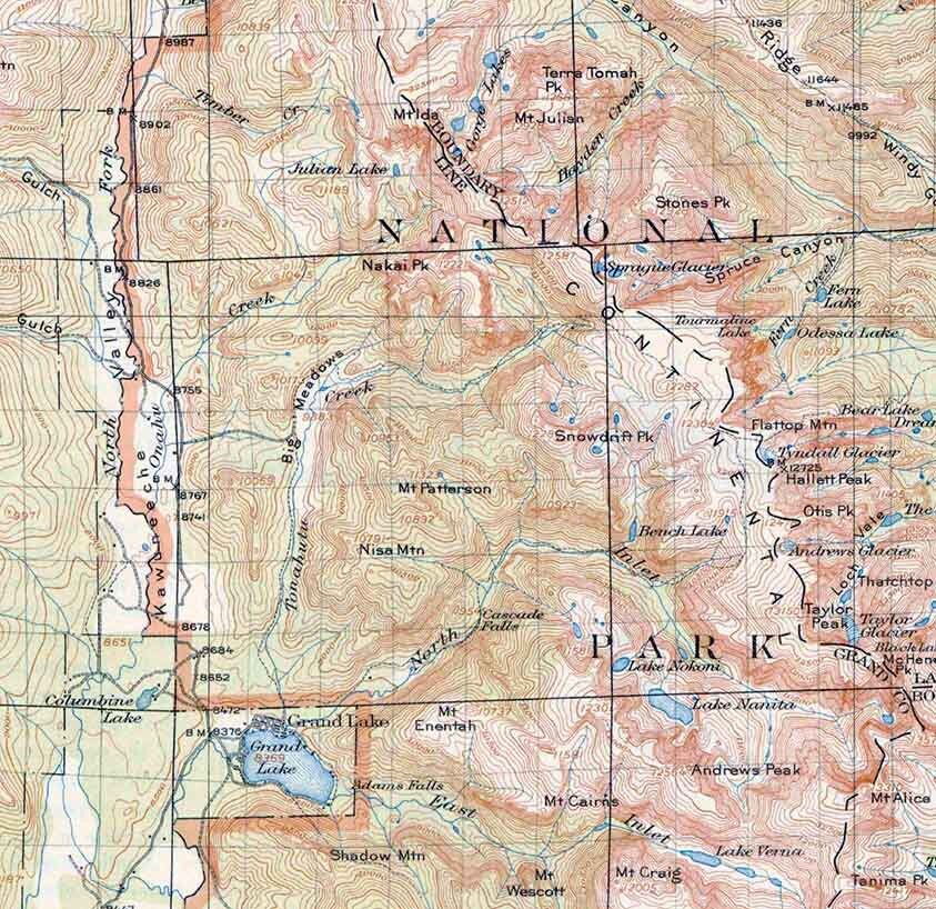 1915 Topo Map of Longs Peak Colorado Rocky Mountains