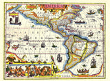 16th Century Map of America and South America