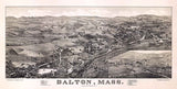 1884 Panoramic Map of Dalton Massachusetts