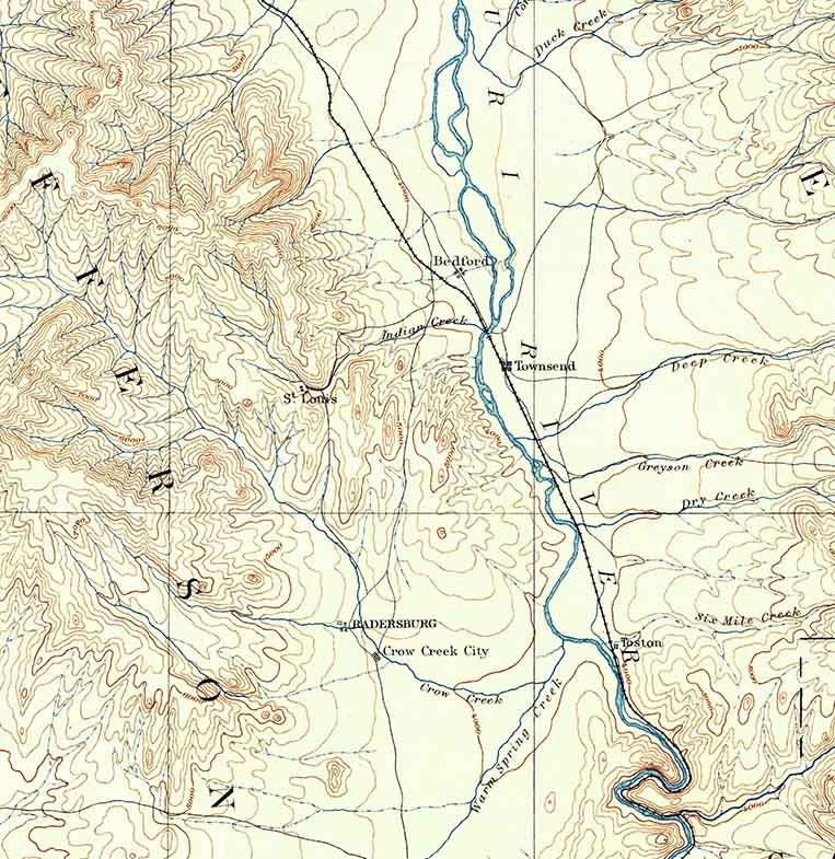 1886 Topo Map of Fort Logan Montana