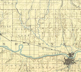 1889 Topo Map of Topeka Kansas Pottawatomie Indian