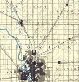 1894 Topo Map of Wichita Kansas Harvey Waco