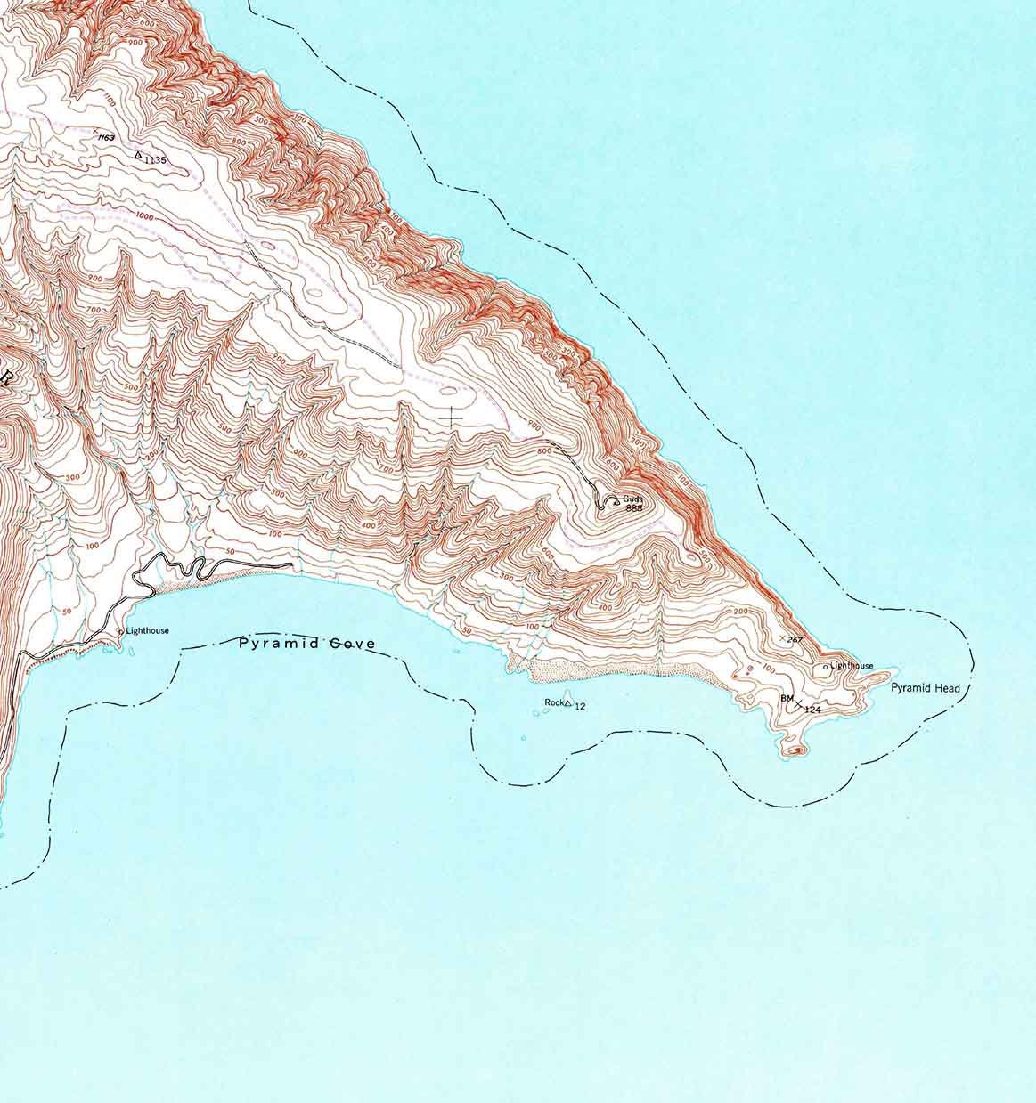 1943 Topo Map of San Clemente Island South California