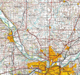 1956 Topo Map of Kansas City Kansas Missouri Topeka Saint Joseph