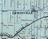 1863 Farm Line Map of Blanchard Township Hancock County Ohio