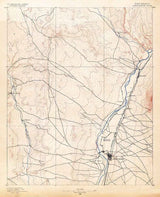 1889 Topo Map of Albuquerque New Mexico Bernalillo