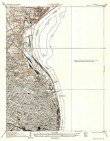 1933 Topo Map of Granite City Illinois Mississippi River Missouri