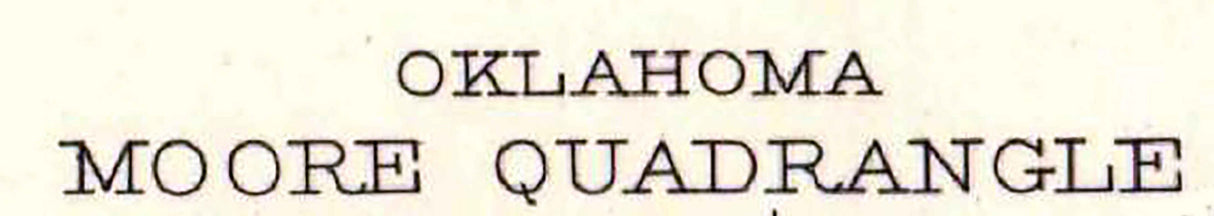 1934 Topo Map of Moore Oklahoma Oklahoma City