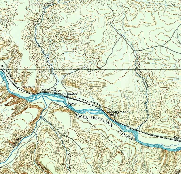 1892 Topo Map of Stillwater Montana