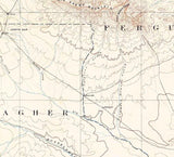 1893 Topo Map of Big Snowy Mountain Montana Yellowstone