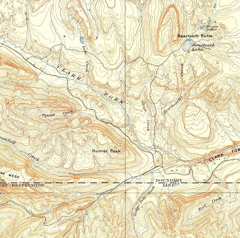1896 Topo Map of Crandall Creek Wyoming Yellowstone