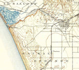 1896 Topo Map of Redondo California San Pedro Los Palos Verdes