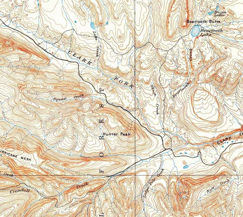 1899 Topo Map of Crandall Wyoming Yellowstone National Park