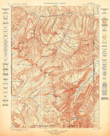 1899 Topo Map of Ishawooa Wyoming Absaroka Range