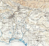 1901 Topo Map of Southern California Los Angeles Mojave Desert San Bernardino