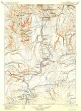 1911 Topo Map of Gallatin Wyoming