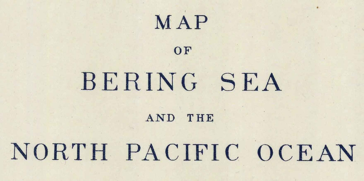 1892 Map of the North Pacific Ocean Siberia Alaska Aleutian Islands