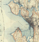 1894 Topo Map of Seattle Washington Blake Island