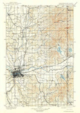 1901 Topo Map of Spokane Washington Newman Lake