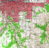 1950 Topo Map of Spokane Washington Fivemile Prairie