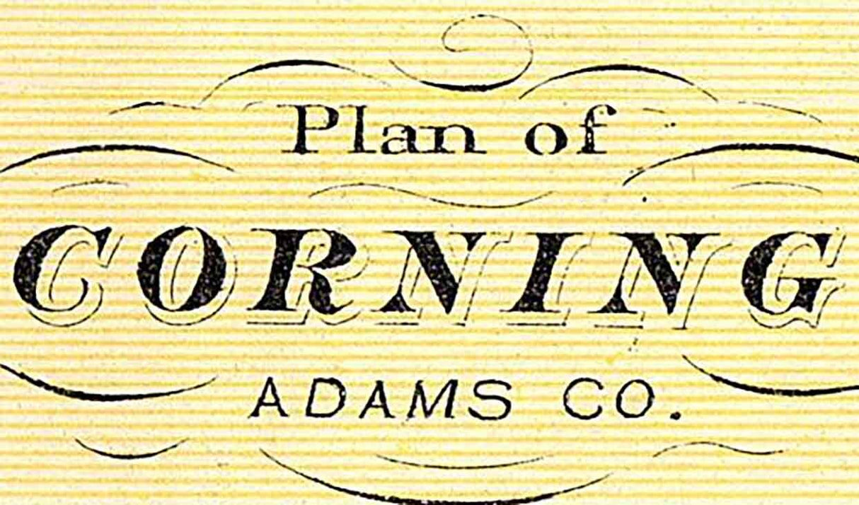 1875 Map of Corning Adam County Iowa