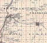 1875 Map of Montgomery County Iowa Red Oak Sherman