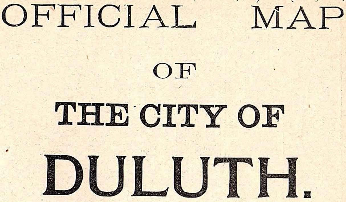 1900 Map of Duluth Lake Superior St Louis Bay