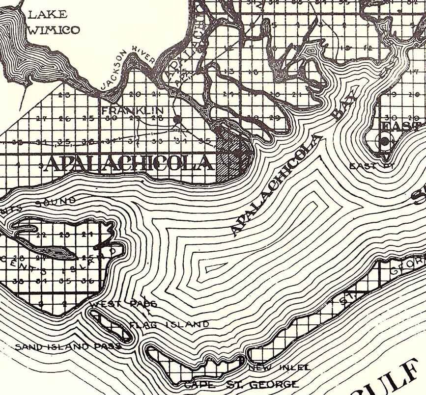 1914 Map of Franklin County Florida St Georges Sound Alpalachicola