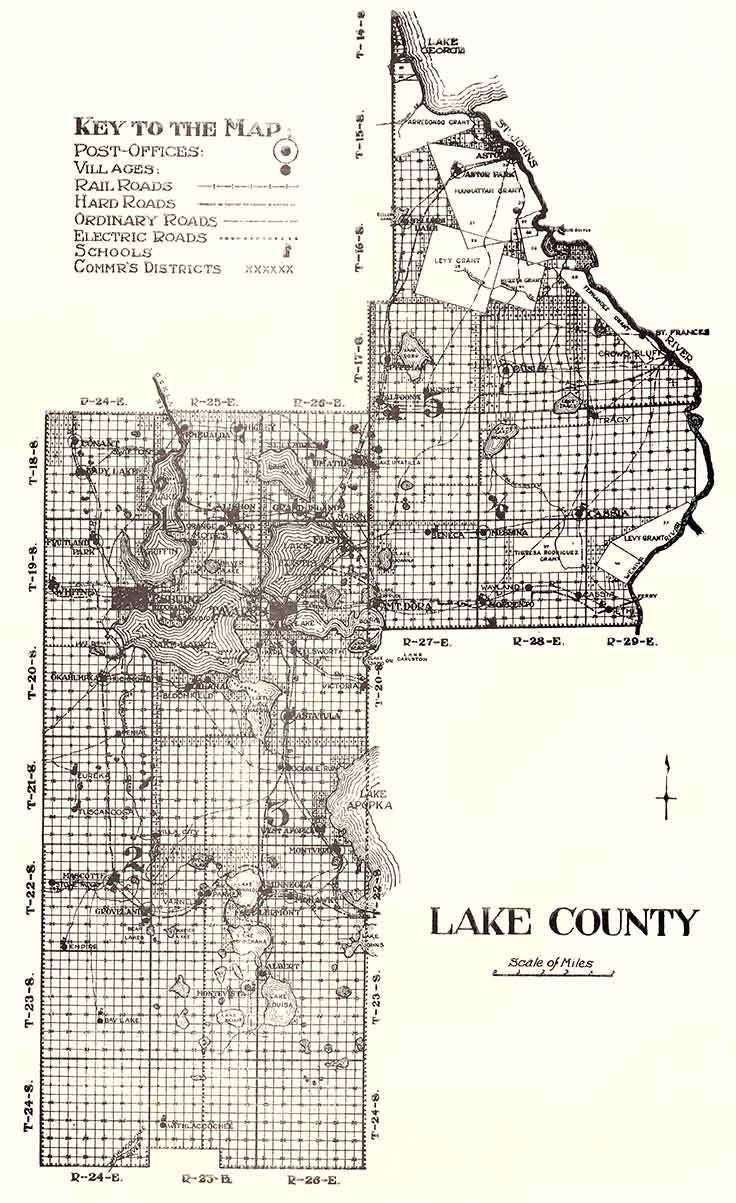 1914 Map of Lake County Florida St Johns River