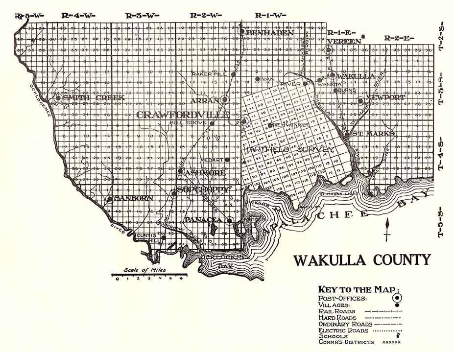 1914 Map of Wakulla County Florida