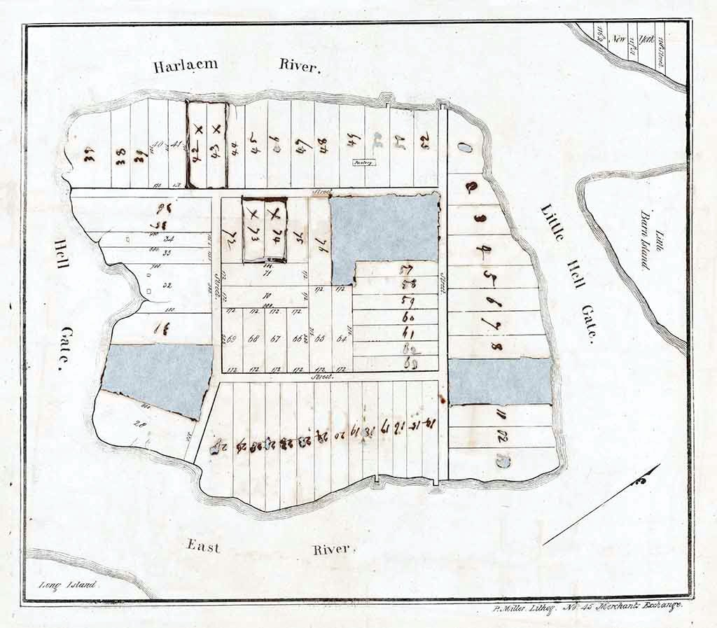 1834 Map of Great Barn Island New York