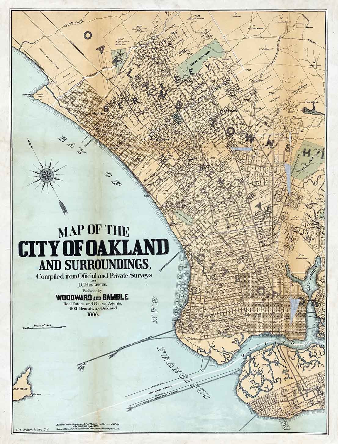 1888 Map of Oakland California
