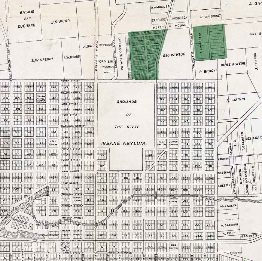 1891 Map of Stockton California