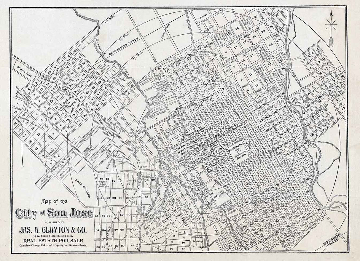 1899 Map of San Jose California