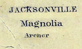 1864 Map of Northern Florida Jacksonville Saint Augustine