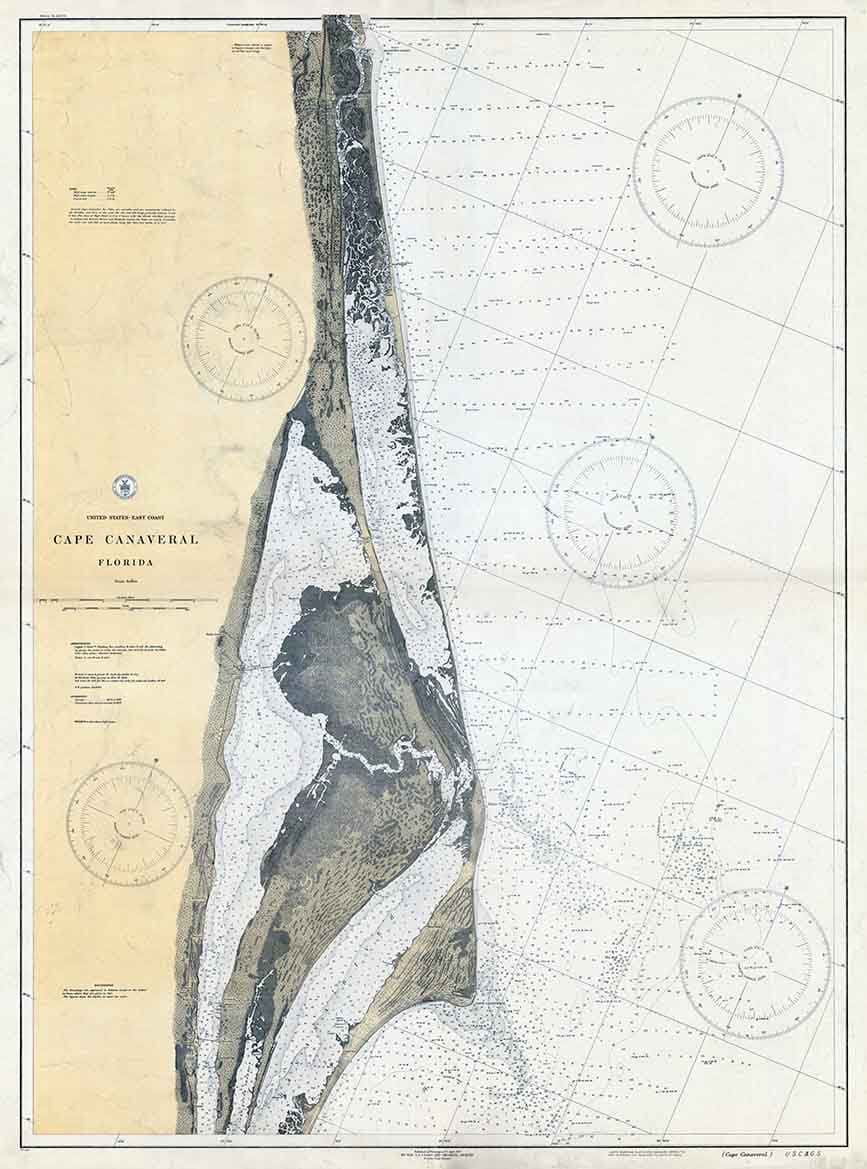 1927 Nautical Map of Cape Canaveral Florida