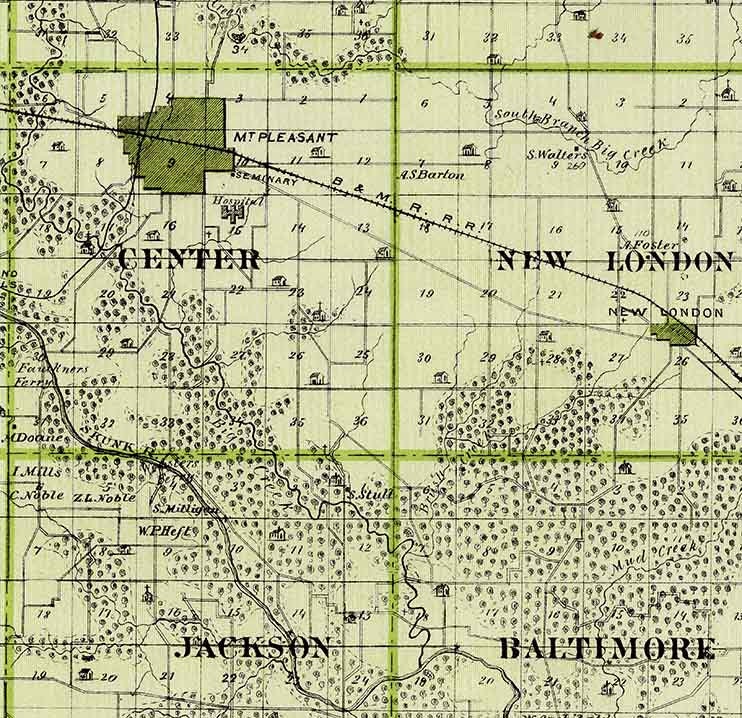 1875 Map of Henry County Iowa