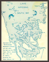 1900s Map of Lake Nipissing South Bay Ontario Canada