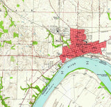 1957 Topo Map of Mount Vernon Indiana Ohio River