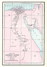 1900 Map of Ancient Egypt Arabia Palestine Jerusalem Nile River
